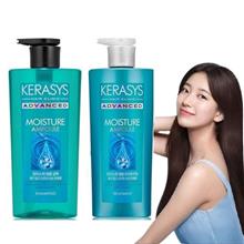 Cặp dầu gội xả dưỡng ẩm chuyên sâu Kerasys chính hãng Hàn Quốc 600ml (Chai xanh)
